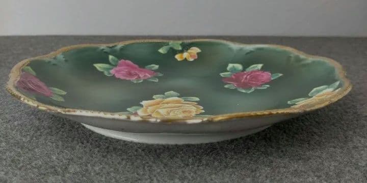 オールドノリタケ 金彩点盛り薔薇絵」