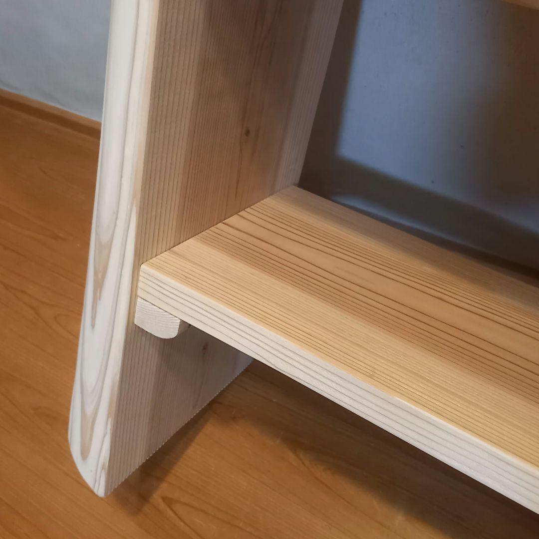 国産杉　無垢一枚板&丸太半割りログ脚　特注品脚高さ違い