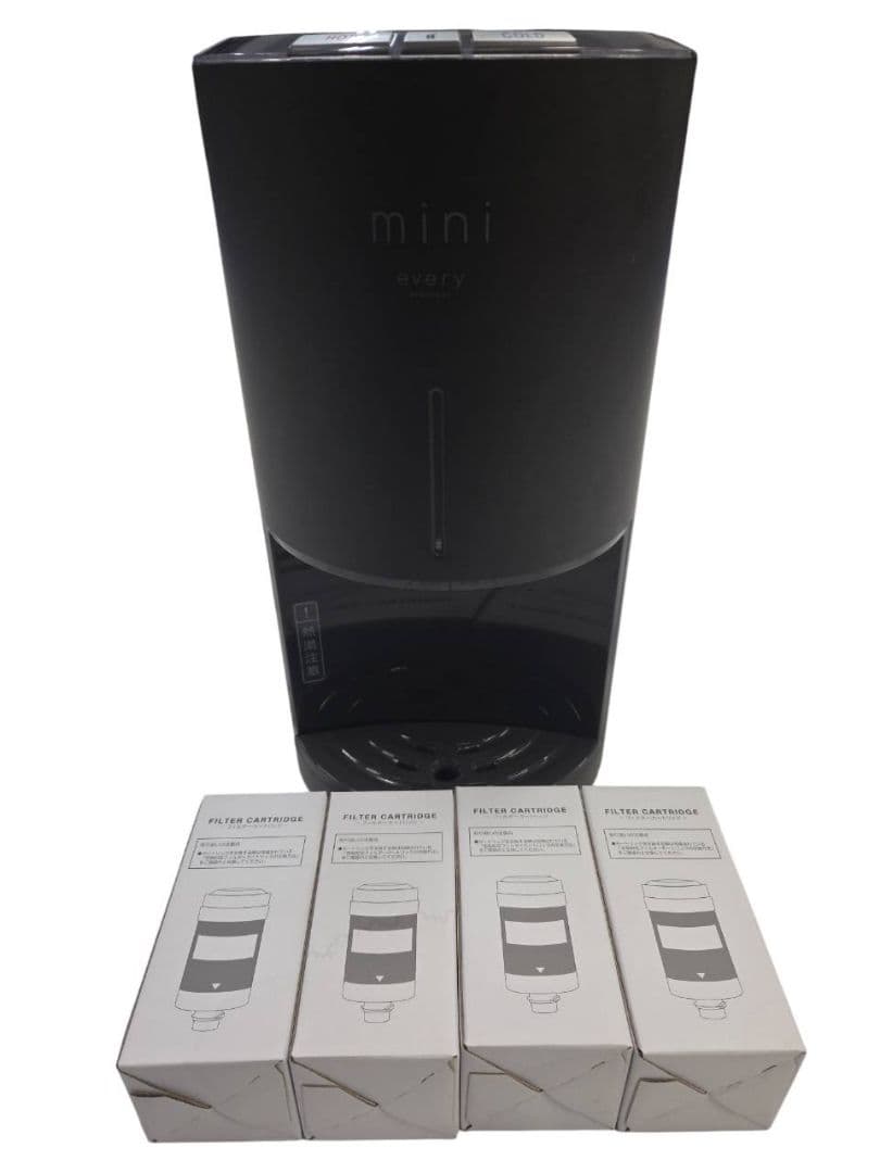 mini every 浄水器 ブラック 未使用カートリッジ4個付き