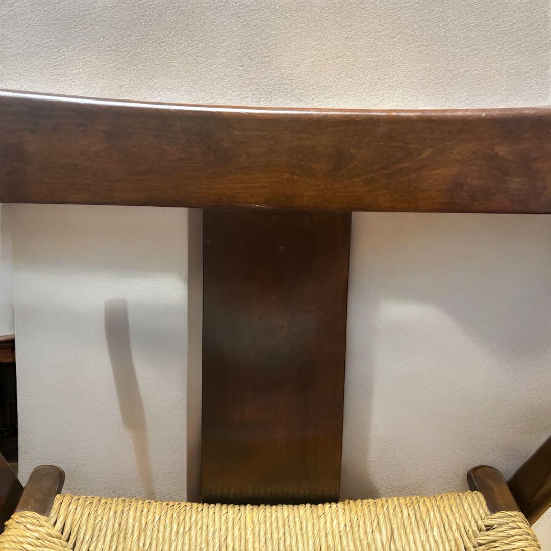 美品 松本民芸 家具 77型 曲肘 ラッシ アーム チェア ②