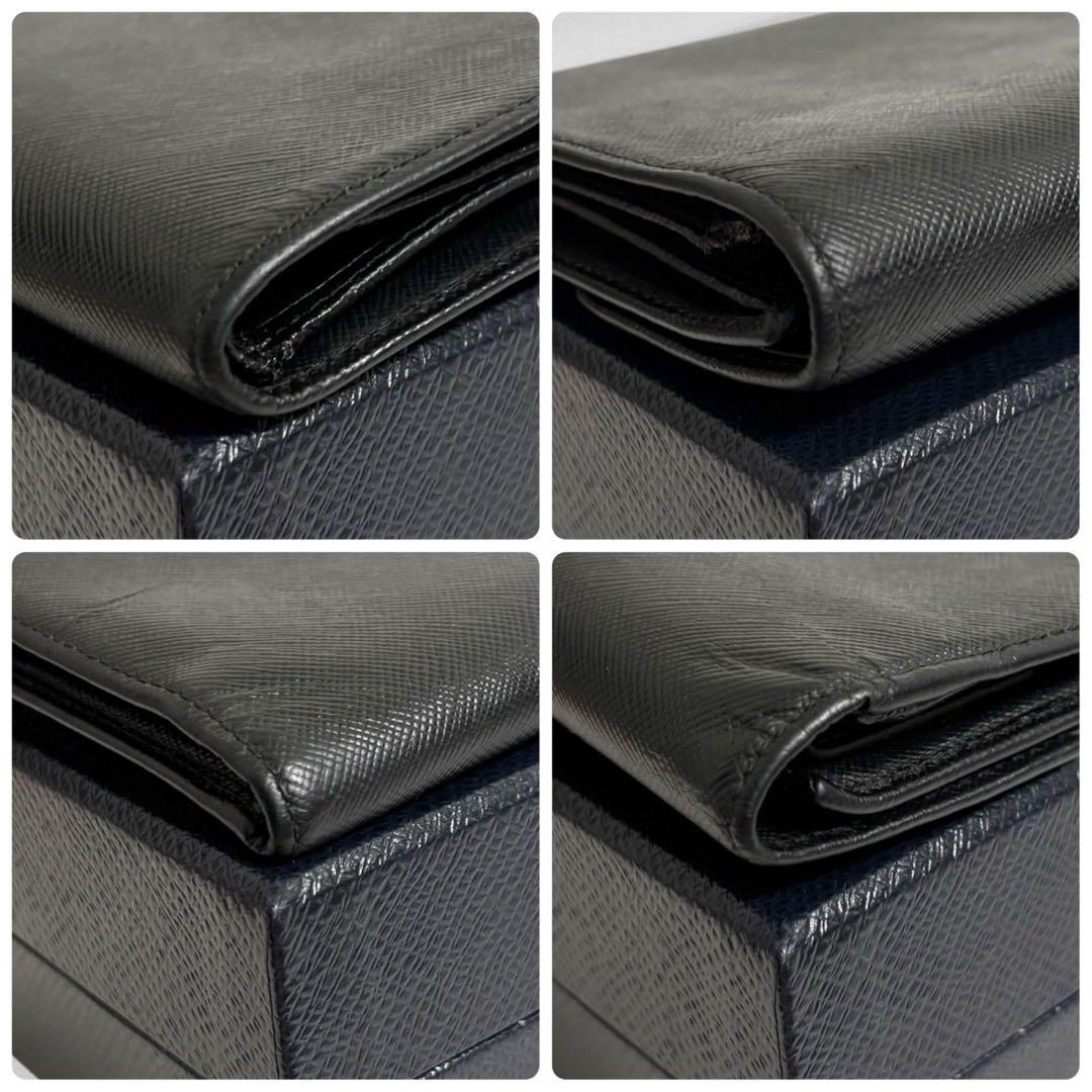 極美品✨ PRADA プラダ 三つ折り財布 サフィアーノ ブラック 黒