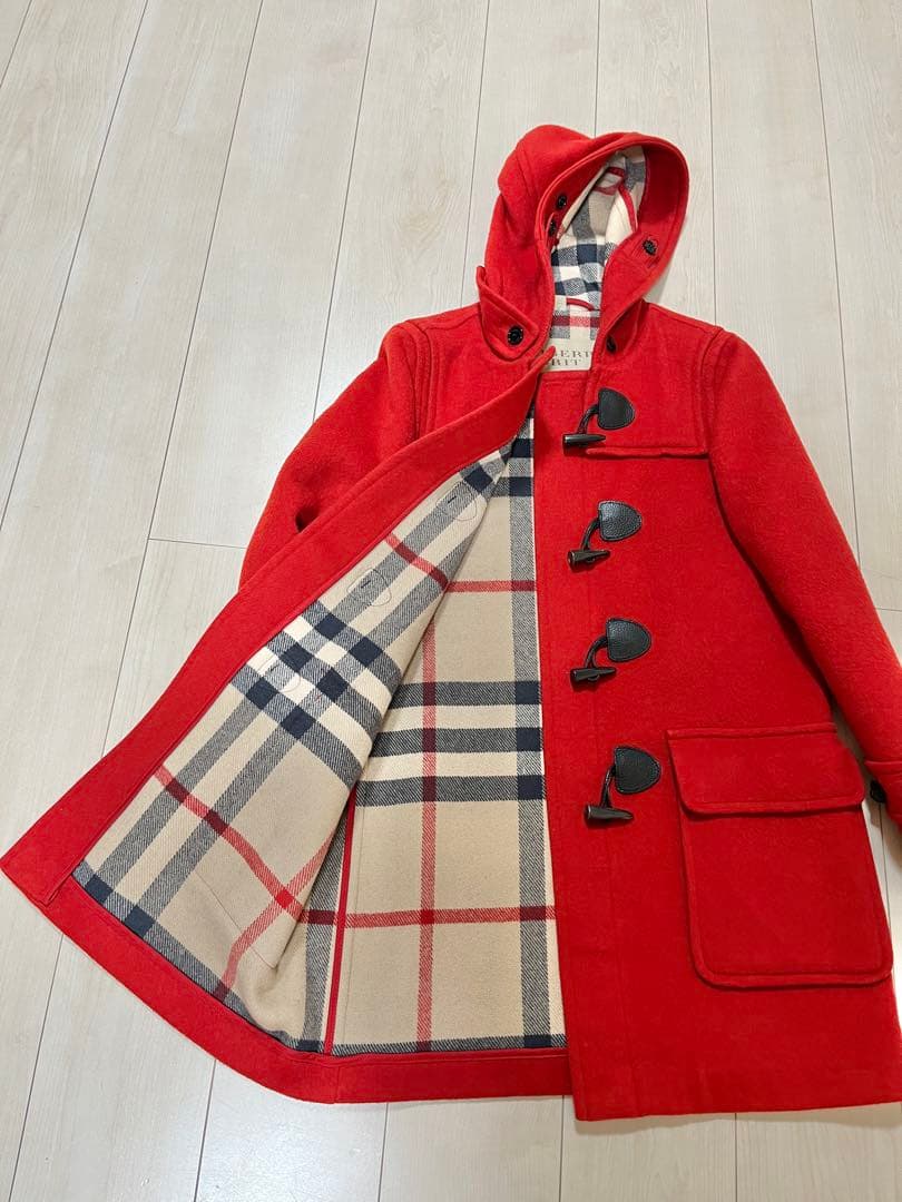 【美品】BURBERRY BRIT バーバリーブリット ダッフルコート 赤