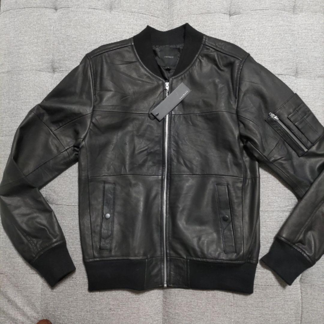 【roshell】ブラックレザー MA-1ジャケット新品　サイズM