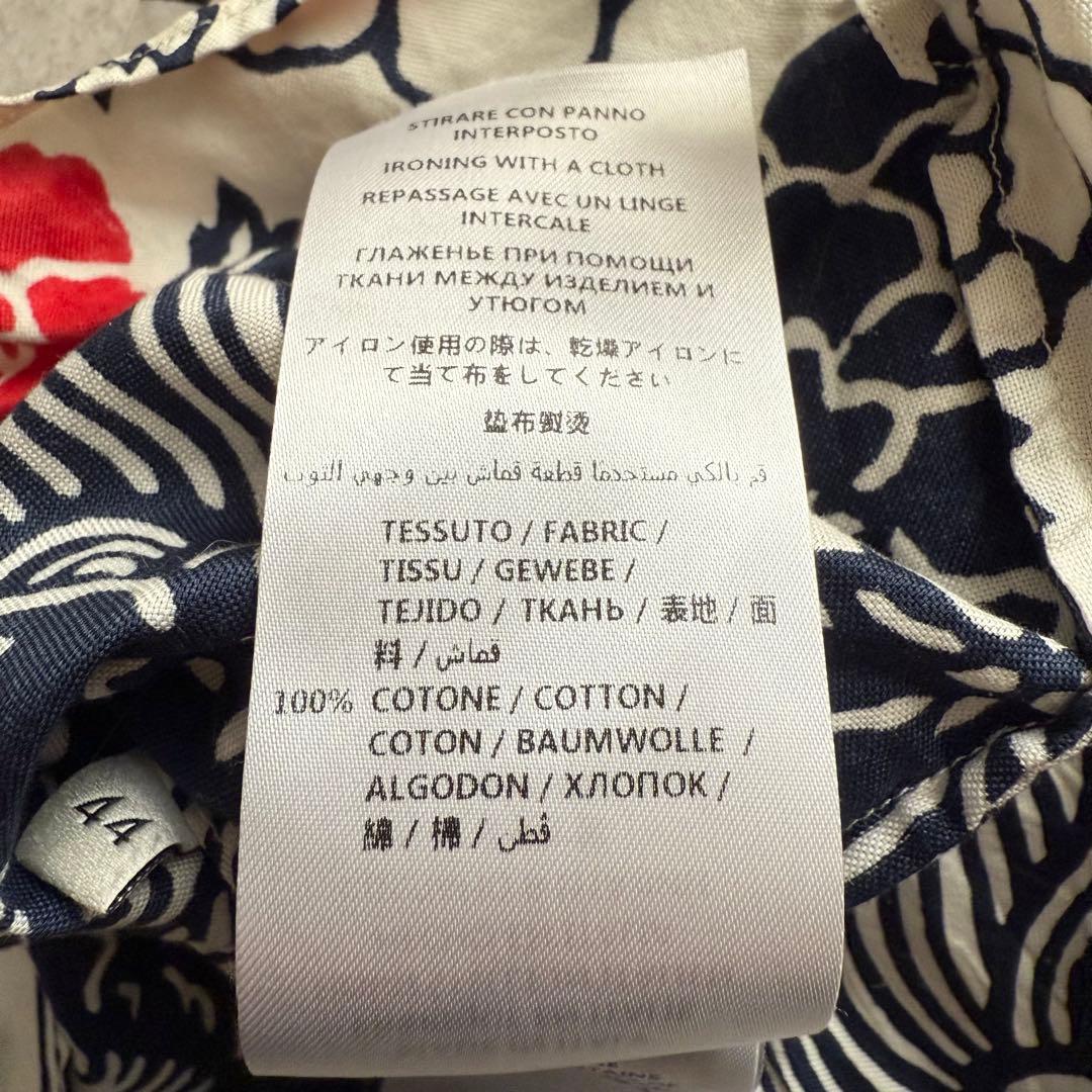 グッチ　アロハシャツ　かりゆしシャツ　シーサー　花柄　半袖　白　44　コットン