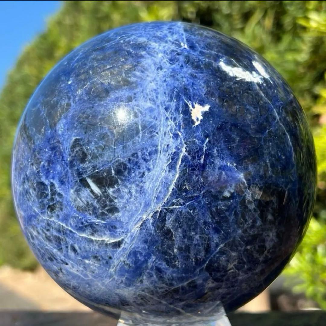 ☆超レアサイズ☆美しく綺麗なインペリアルカラー☆ソーダライト 丸玉 天然石 原石