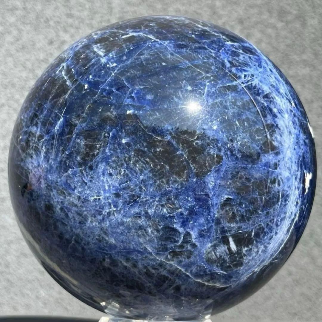 ☆超レアサイズ☆美しく綺麗なインペリアルカラー☆ソーダライト 丸玉 天然石 原石