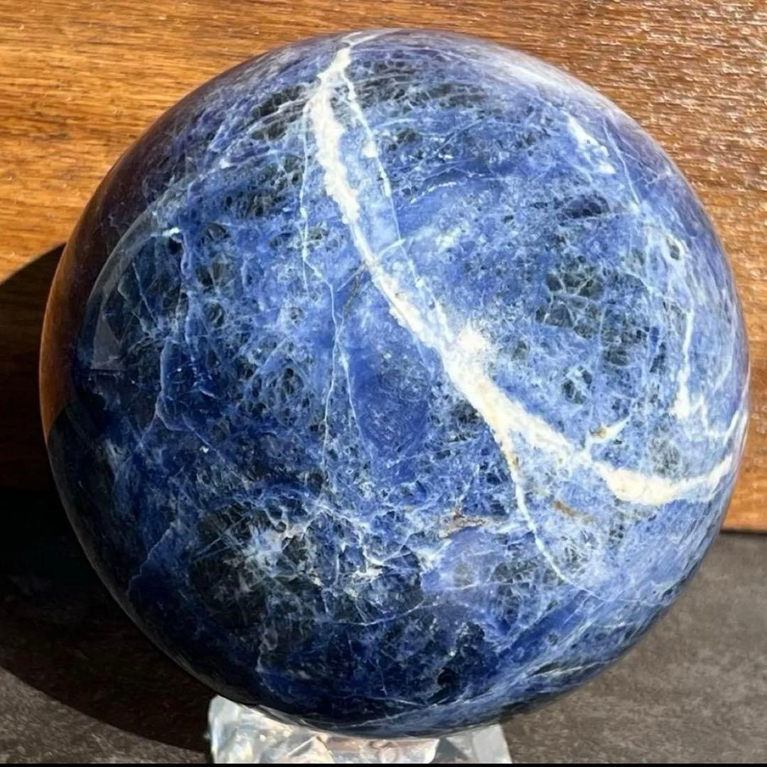 ☆超レアサイズ☆美しく綺麗なインペリアルカラー☆ソーダライト 丸玉 天然石 原石