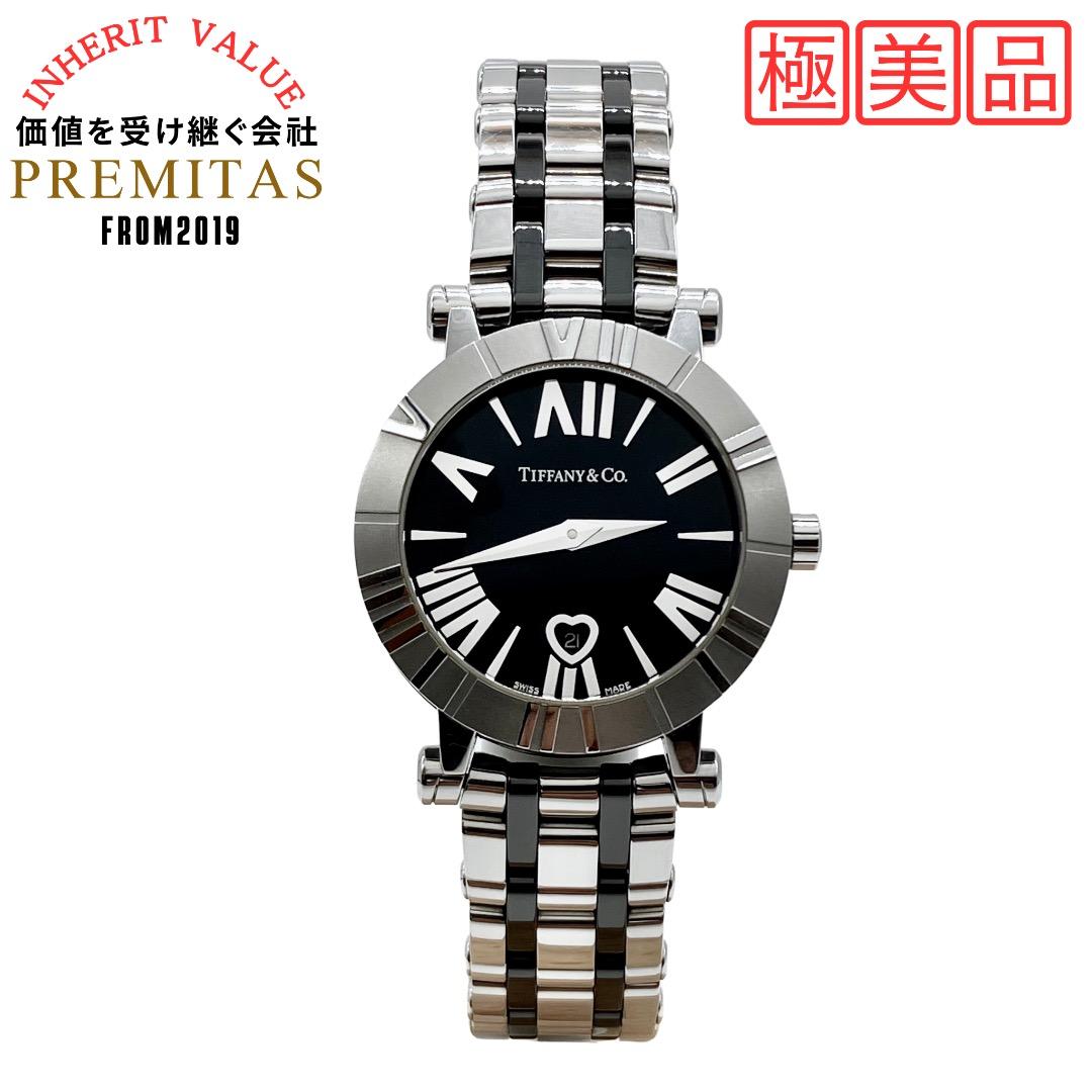 【点検済】ティファニー　アトラス　SS×セラミック　レディース　クオーツ