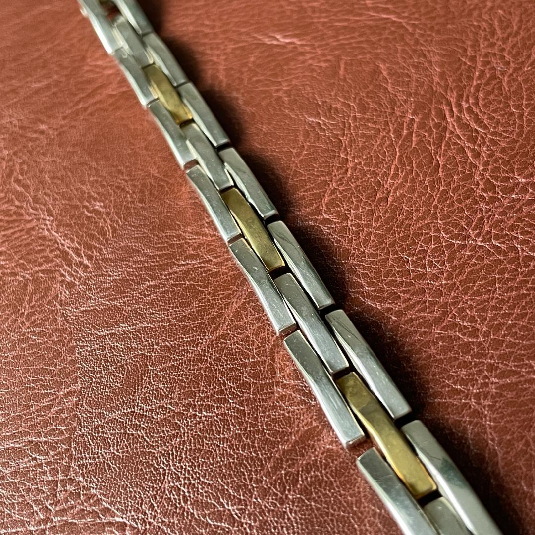 ヴィンテージ シルバー925 メンズ ブラス リンクブレスレット メキシコ製