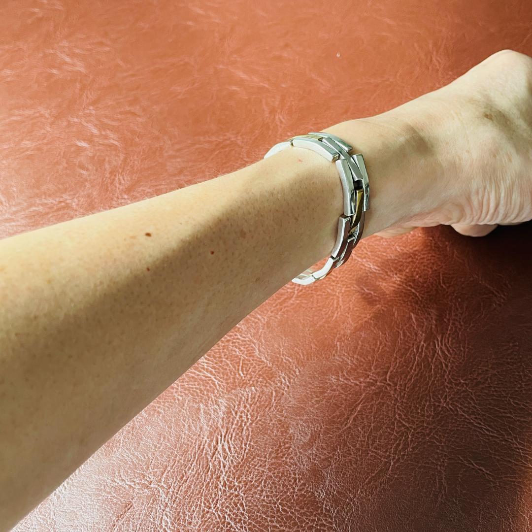 ヴィンテージ シルバー925 メンズ ブラス リンクブレスレット メキシコ製