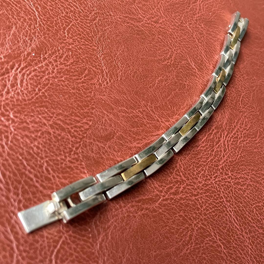 ヴィンテージ シルバー925 メンズ ブラス リンクブレスレット メキシコ製