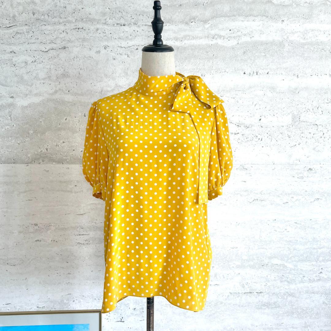 未使用★CELINE★シルク★ドット★ボウタイ★ブラウス★エディスリマン