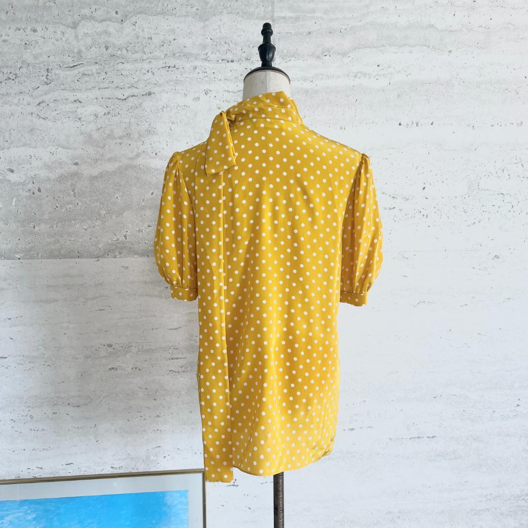未使用★CELINE★シルク★ドット★ボウタイ★ブラウス★エディスリマン