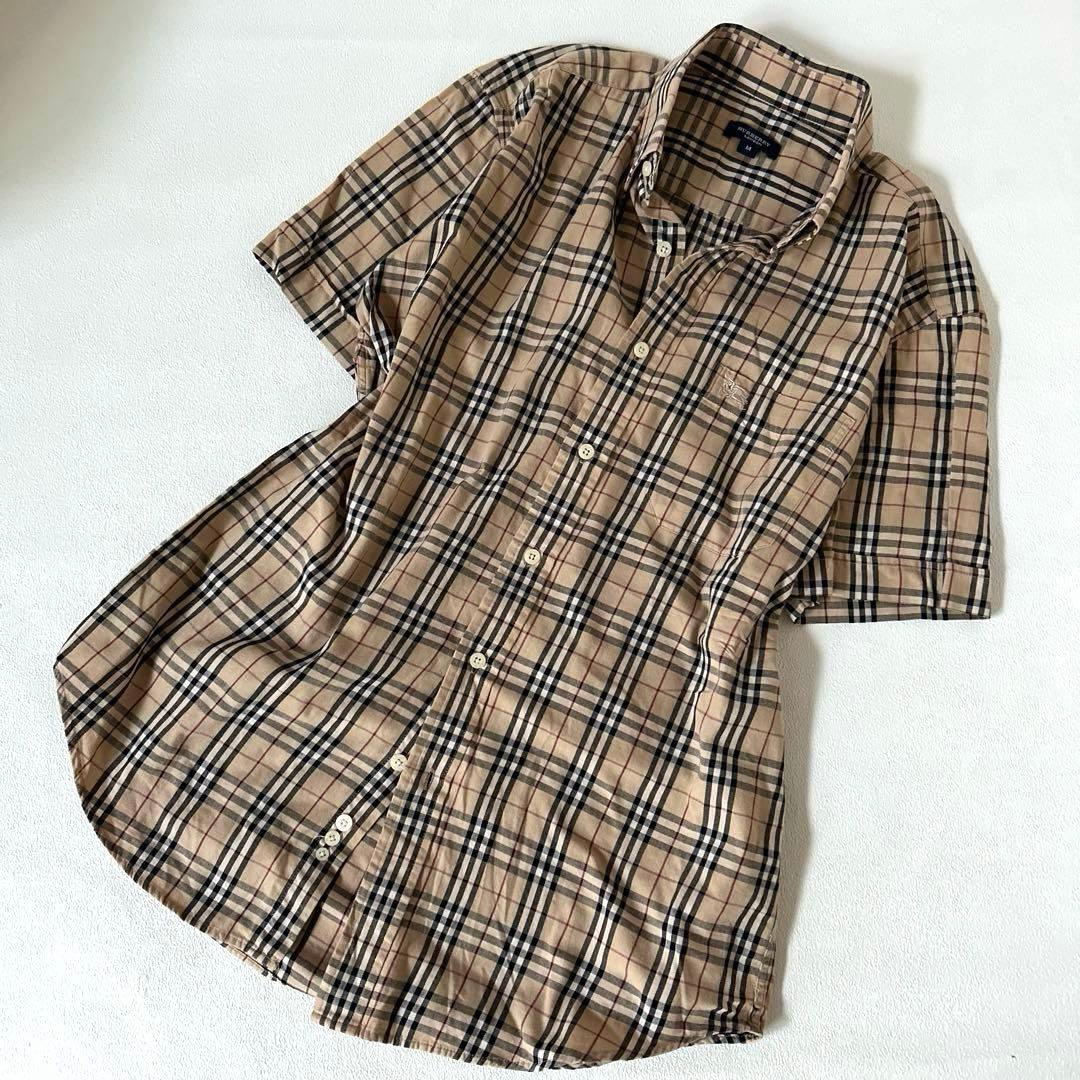 美品✨バーバリー Burberry ノバチェックシャツ　ホースロゴ刺繍　男女兼用