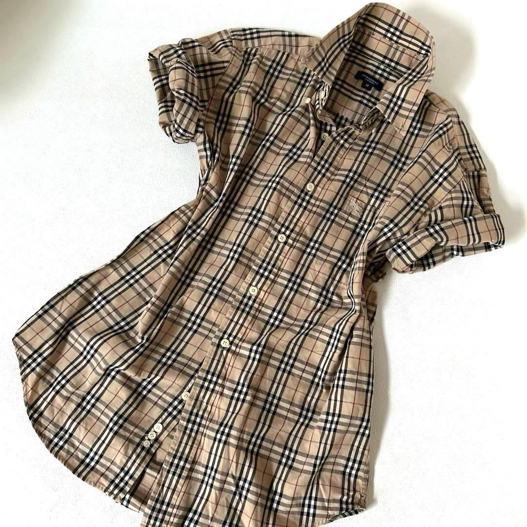 美品✨バーバリー Burberry ノバチェックシャツ　ホースロゴ刺繍　男女兼用