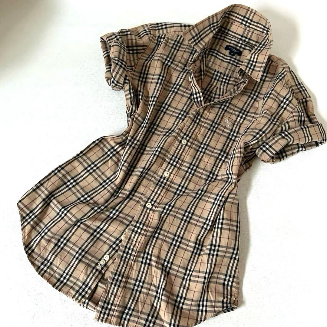 美品✨バーバリー Burberry ノバチェックシャツ　ホースロゴ刺繍　男女兼用