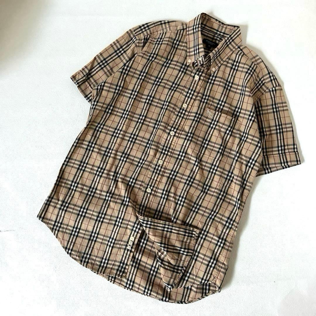 美品✨バーバリー Burberry ノバチェックシャツ　ホースロゴ刺繍　男女兼用