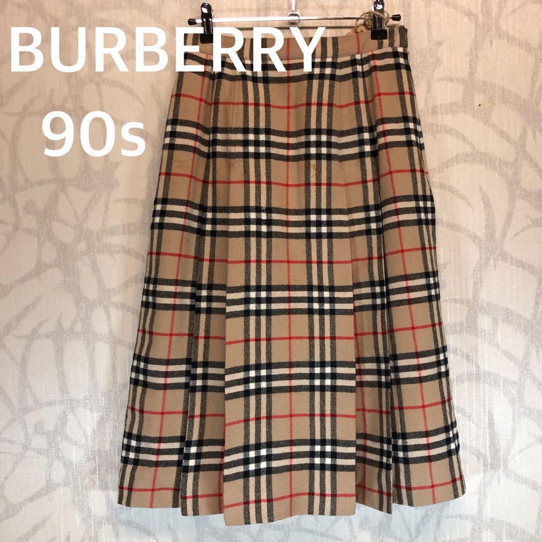 バーバリーズ　BURBERRY 90s ノバチェック柄 プリーツスカート　 R