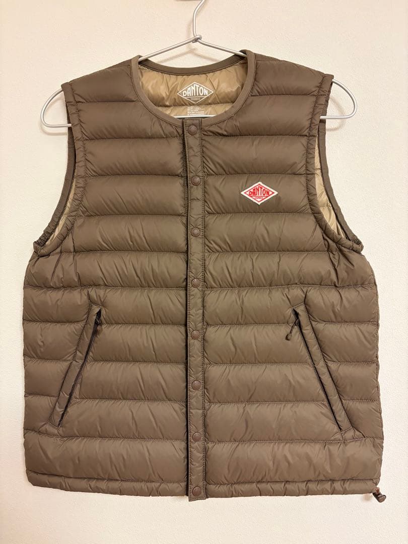 DANTON ダウンベスト　モカ　ブラウン 34