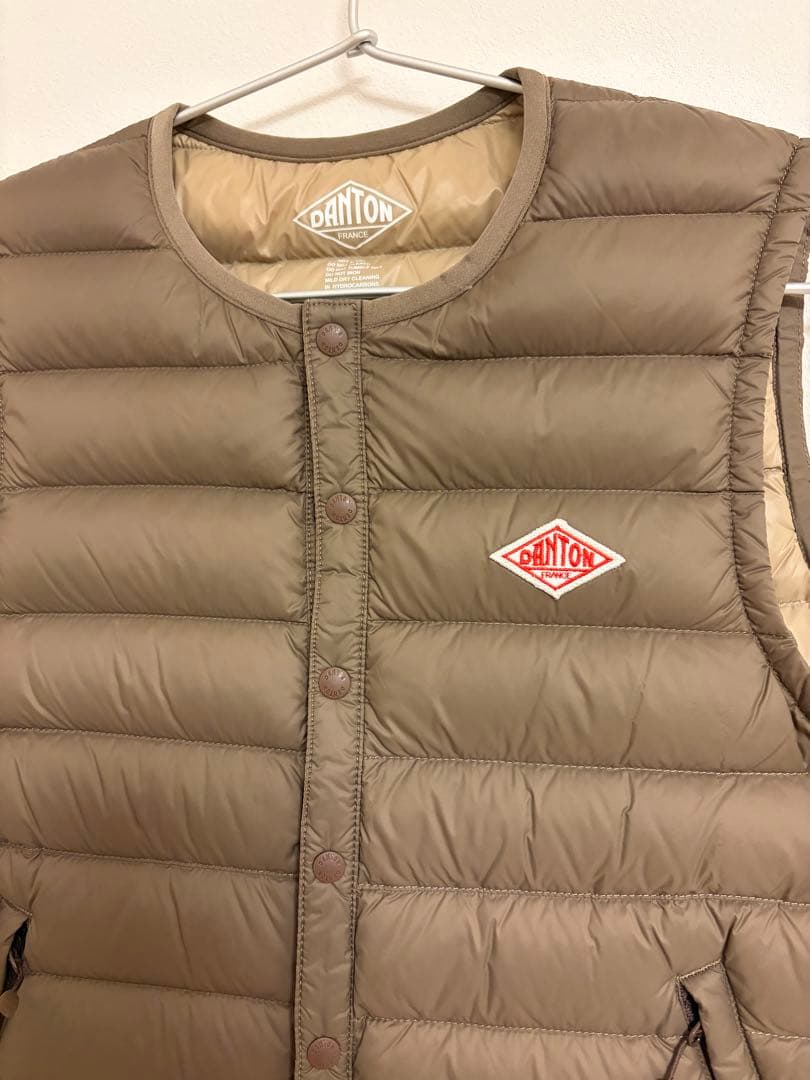 DANTON ダウンベスト　モカ　ブラウン 34