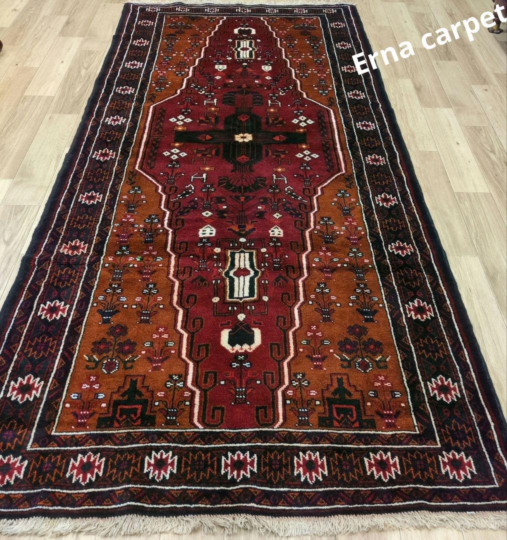 ペルシャ絨毯 バルーチ 手織り 295x125ｃｍ ウール balouch