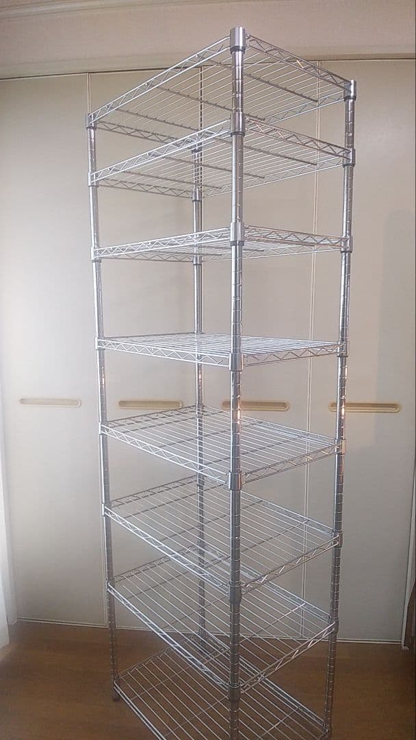 メタルラック　8枚板　H181W60D30　キャスター　送料込み　ポール径22