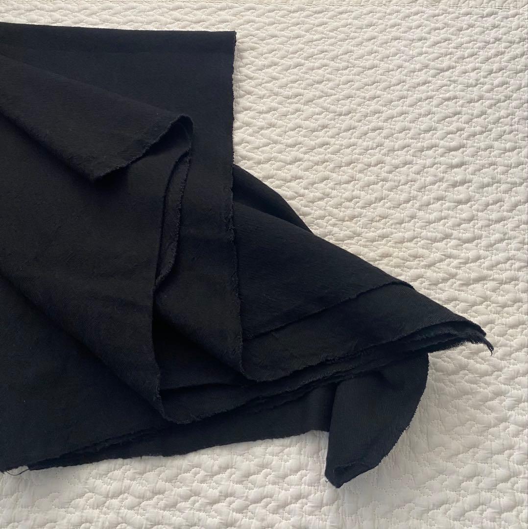 Honnete ワイドストール ウールリネン ウォッシュドツイル　ブラック