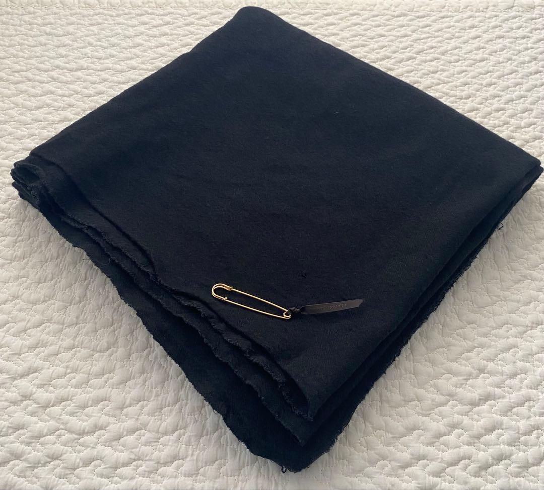 Honnete ワイドストール ウールリネン ウォッシュドツイル　ブラック