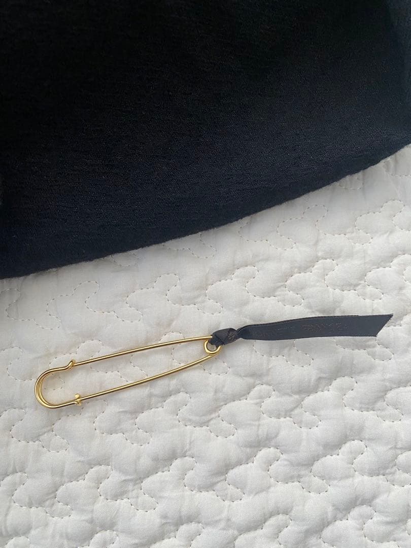 Honnete ワイドストール ウールリネン ウォッシュドツイル　ブラック