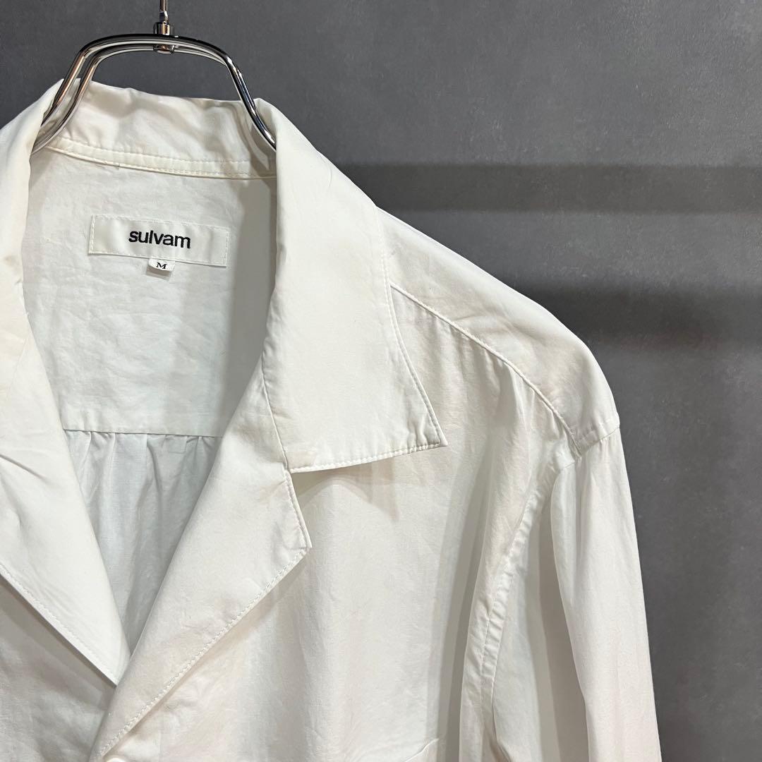 sulvam ホワイト長袖シャツ　メンズ　サイズＭ
