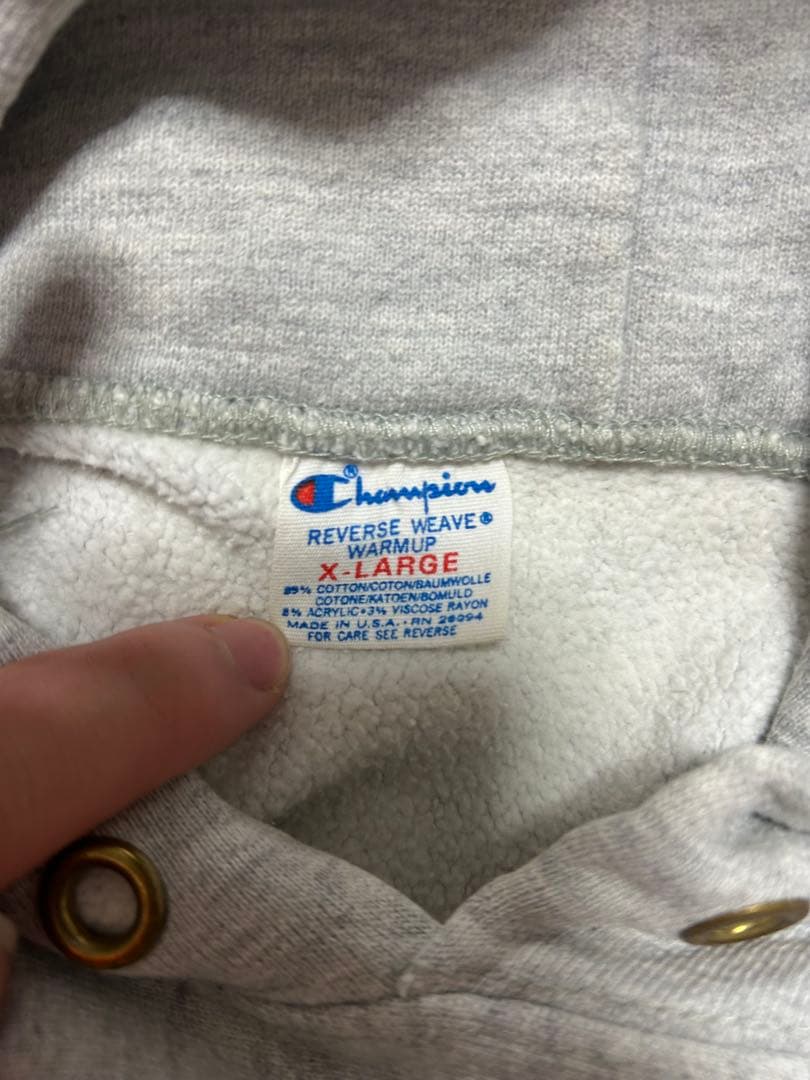 CHAMPION 80s リバースウィーブ　YOUNG LIFE グレー　XL