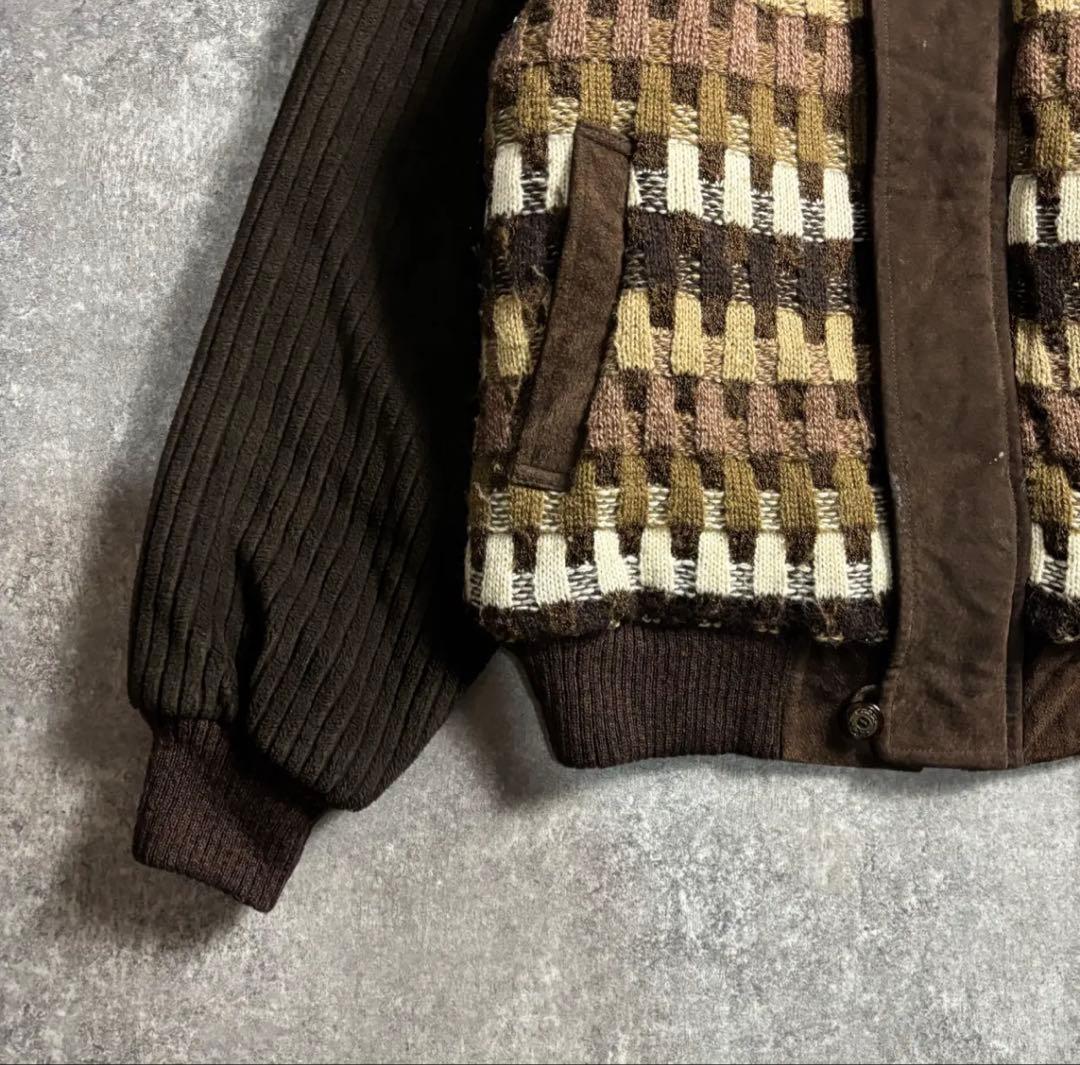 90s ヨーロッパ古着 ウールジャケット ブルゾン ニット archive