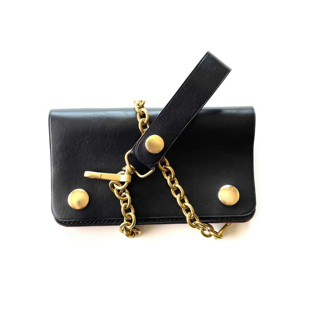 ミドルトラッカーウォレット　ホースハイドレザー　真鍮チェーン　ヴィンテージタロン