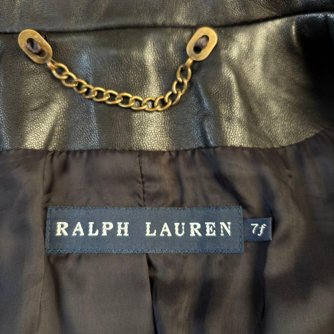 美品 ラルフローレン レザージャケット 黒 ラムレザー 大きいサイズ XL位