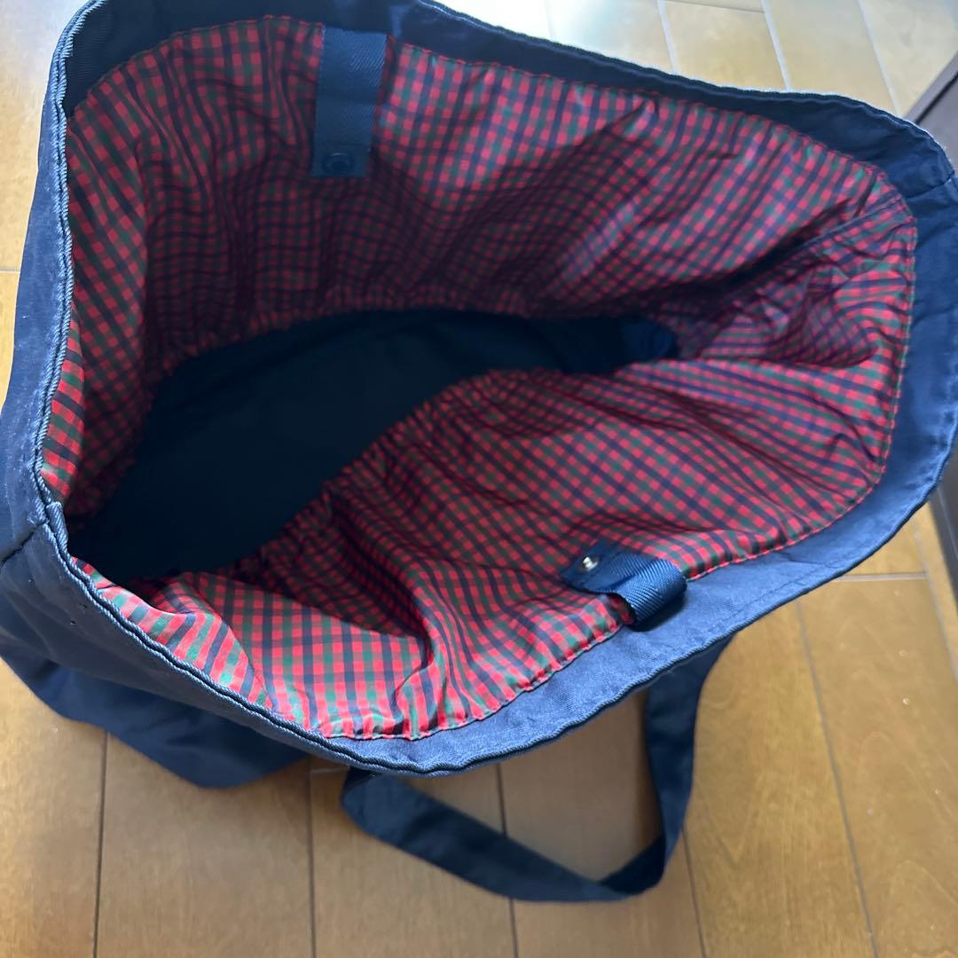 familiar マザーズバッグ ネイビー 赤チェック柄　美品