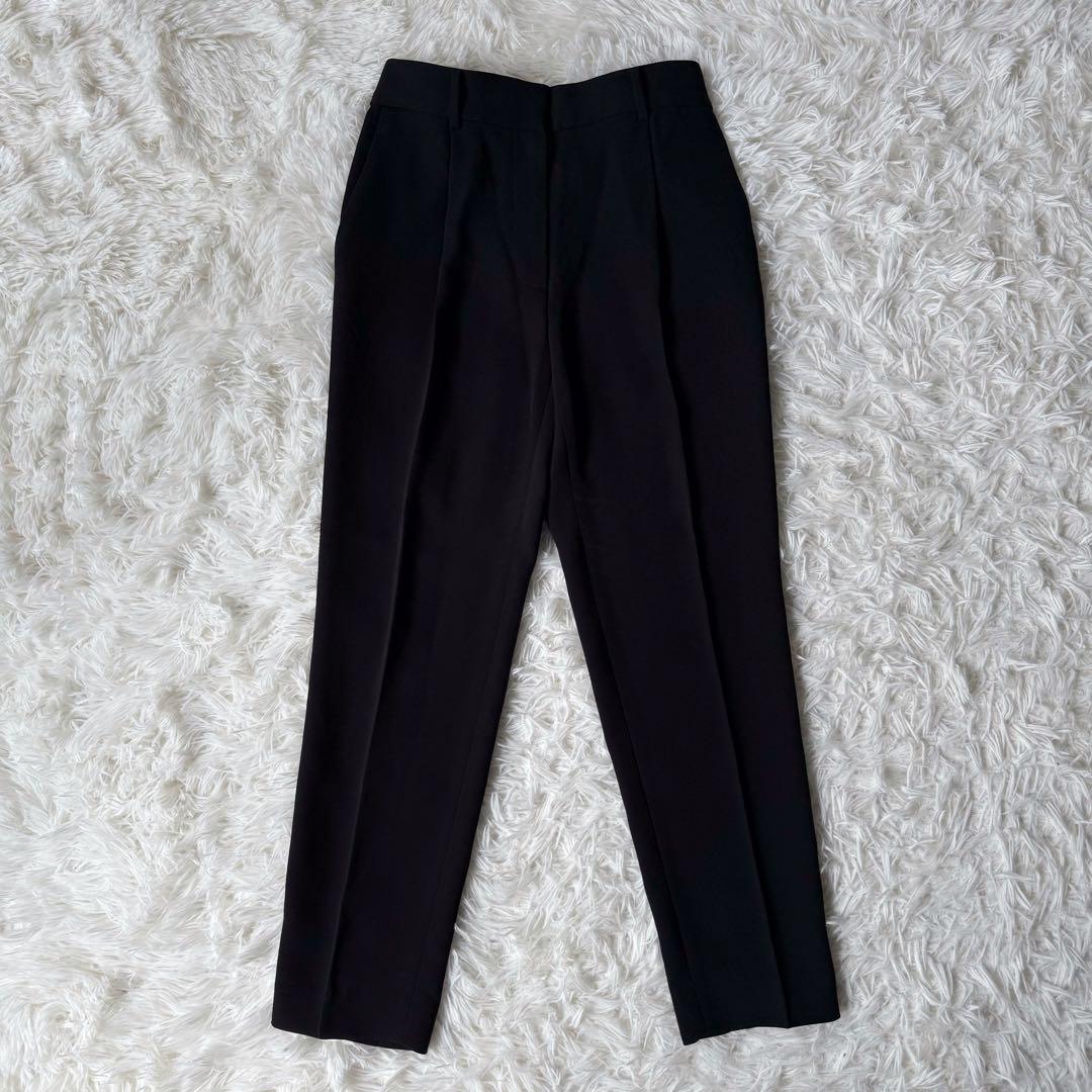 PLST プラステ セットアップスーツ ノーカラージャケット ブラック洗濯可XS