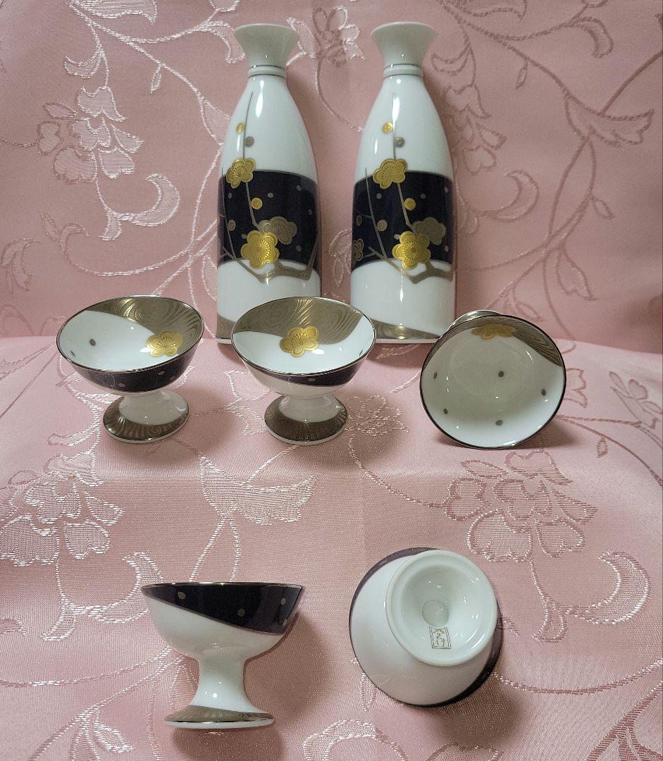 ノリタケ 和食器　雪見銀彩　酒器揃 徳利 盃