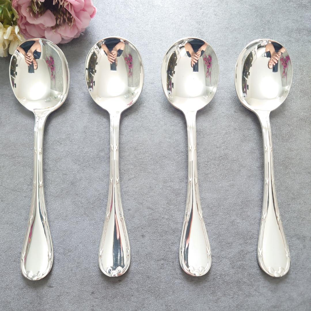 美品 クリストフル リュバン コンソメスプーン 4点