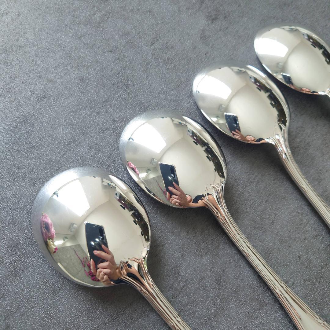 美品 クリストフル リュバン コンソメスプーン 4点