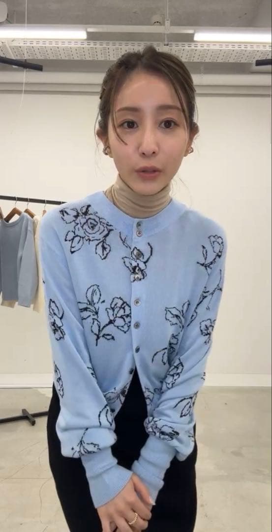 トップス CLANE THIN FLOWER W FACE CARDIGAN