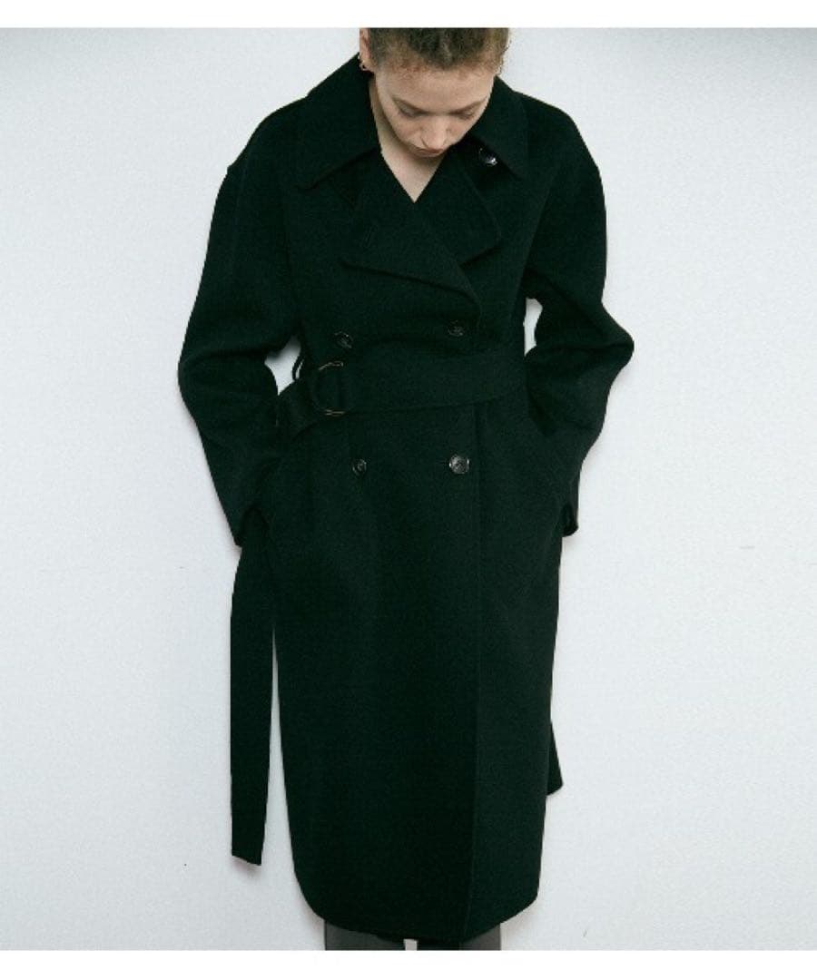 ルシェルブルー　ブラック　ロングコート　ウール　アウター　トレンチ　黒