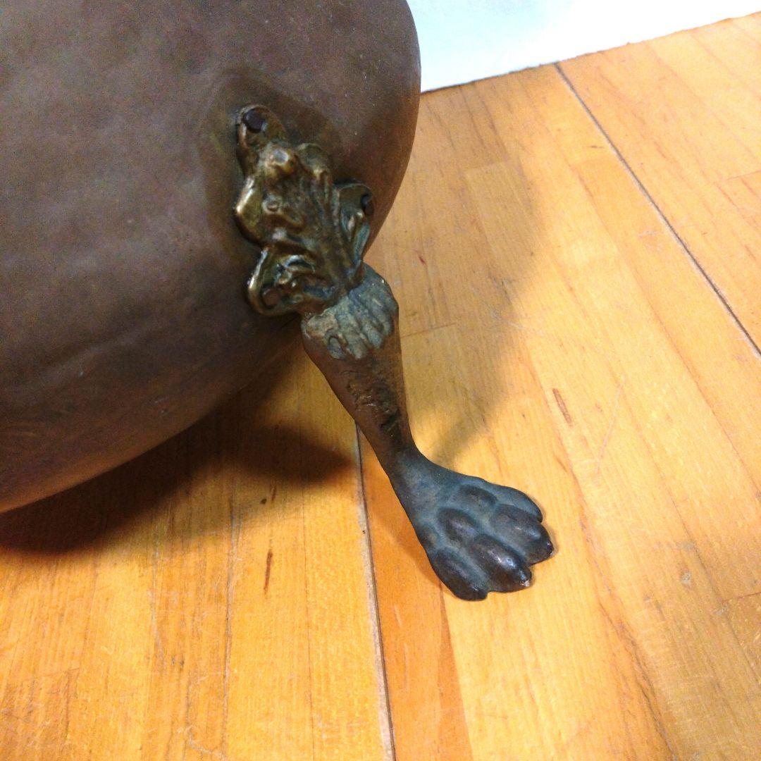 ビンテージ、アンティーク　真鍮製コールバケツ猫脚