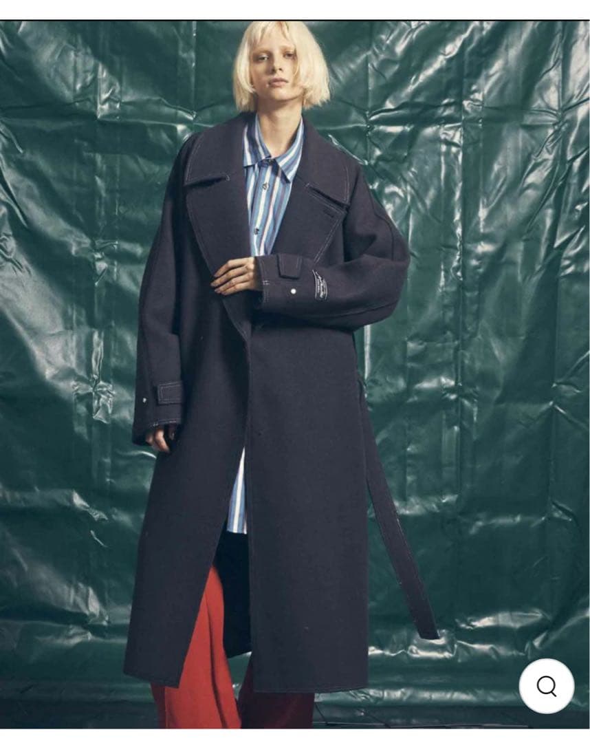 SUPER140Sウールカットオフステッチダブルオーバーコート