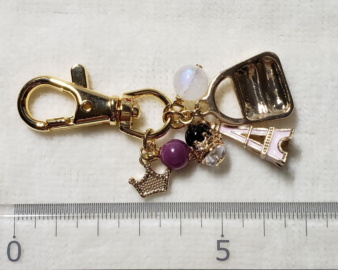 売却済み　143　ルビー　エッフェル塔　オシャレバッグ　キーホルダー