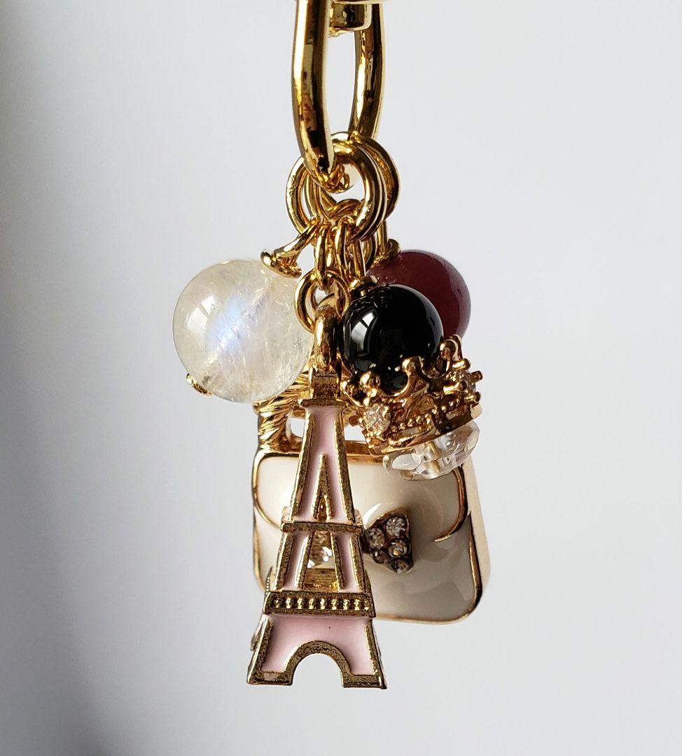 売却済み　143　ルビー　エッフェル塔　オシャレバッグ　キーホルダー