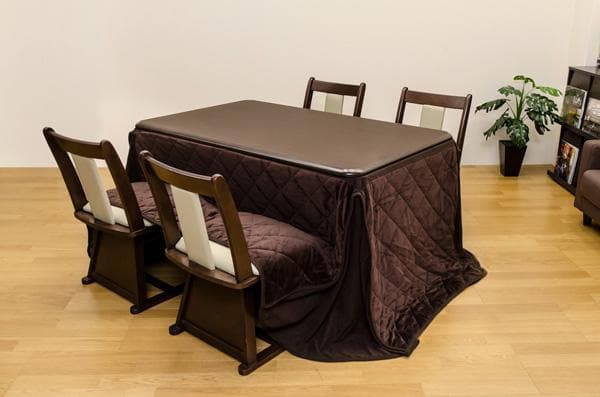 【新品・送料無料】ダイニングコタツ　135×85　長方形　掛け布団セット