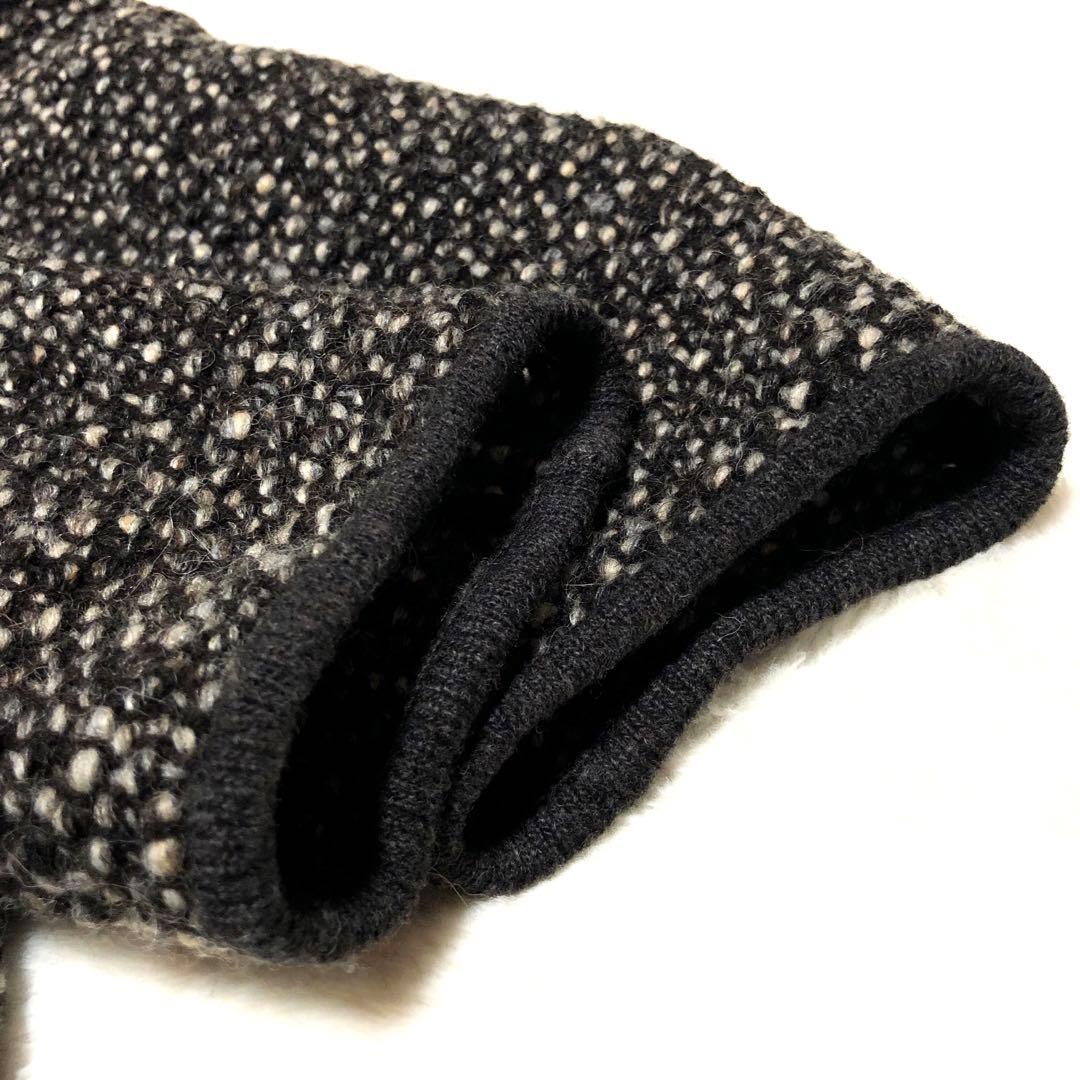 ⭕️美品　白タグ　マックスマーラ　ロングコート　ミンクファー　ツイード　ブラック系