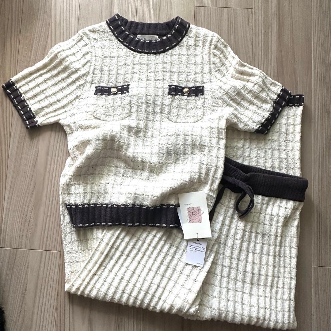 SNIDEL  セット ツイードセットアップ　カメリア　椿オイル配合