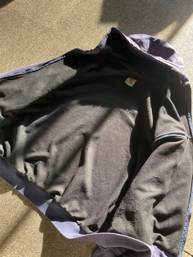 90s Carhartt zip hoodie 鬼フェード 茄子紺