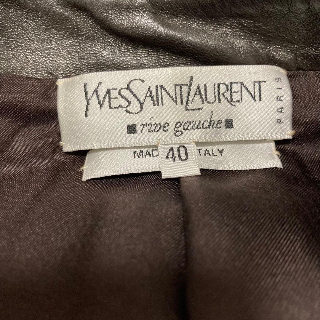 イヴサンローラン　ジャケット　レザー　レザージャケット　ダークブラウン